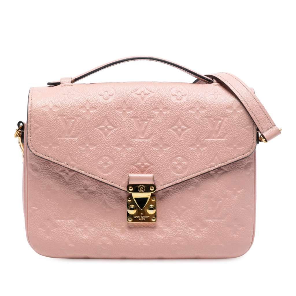 Louis Vuitton Monogram Empreinte Pochette Metis Pink Leather Good - Front View
