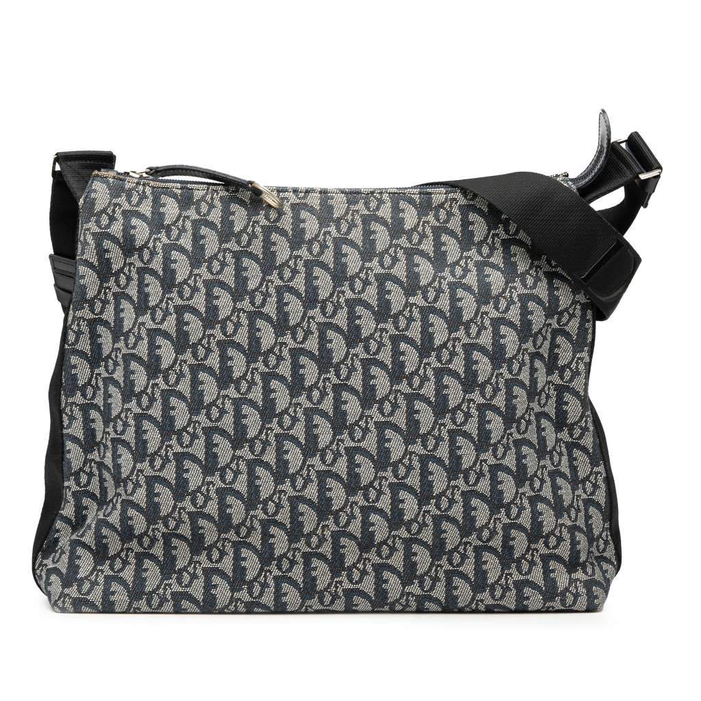 Dior Diorissimo Trotter Canvas Crossbody Blue Canvas Fair condition - Front View