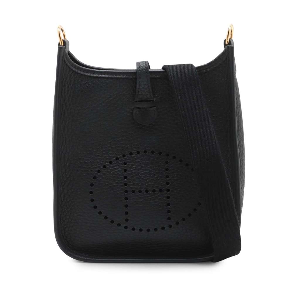 Hermès Clemence Evelyne TPM Black Leather Good condition - Front View