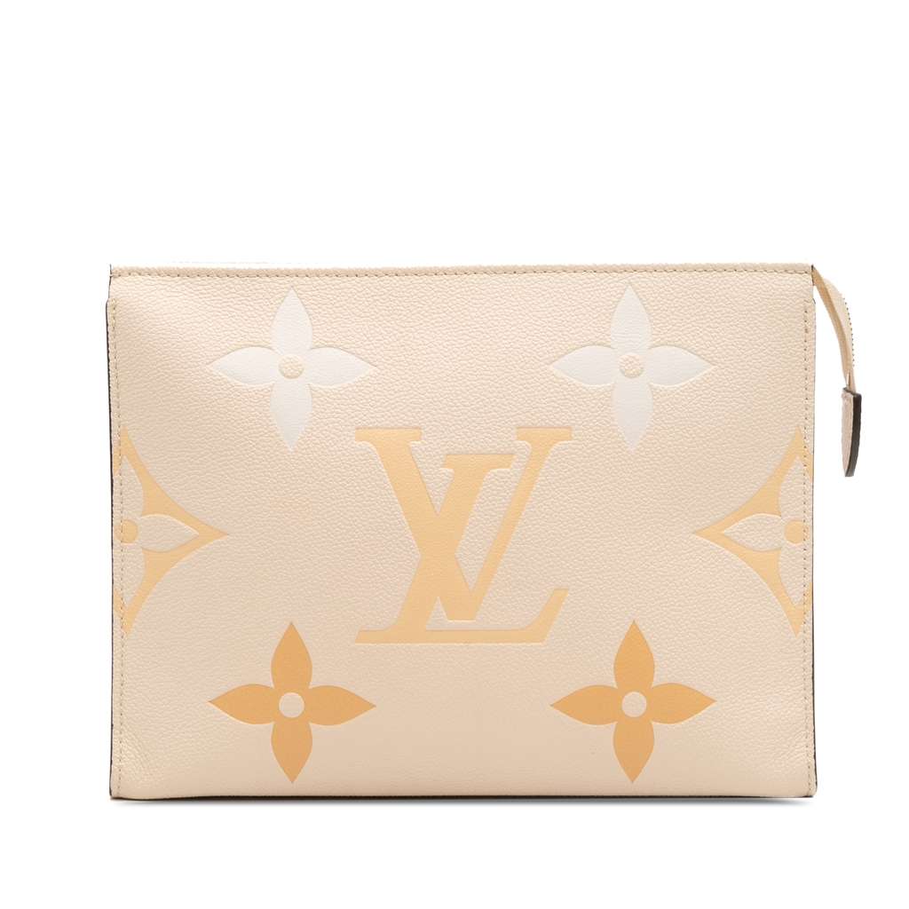 Louis Vuitton Monogram Empreinte Giant By The Pool Toiletry Pouch 26 Brown Leather Very good condition - Front View