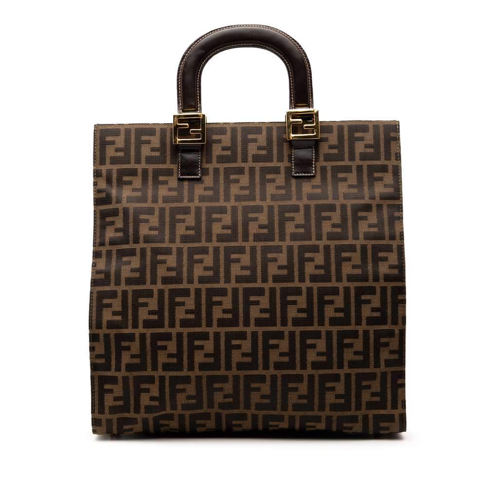 Fendi Zucca Canvas Twins Tote Brown Canvas Very good - Front View