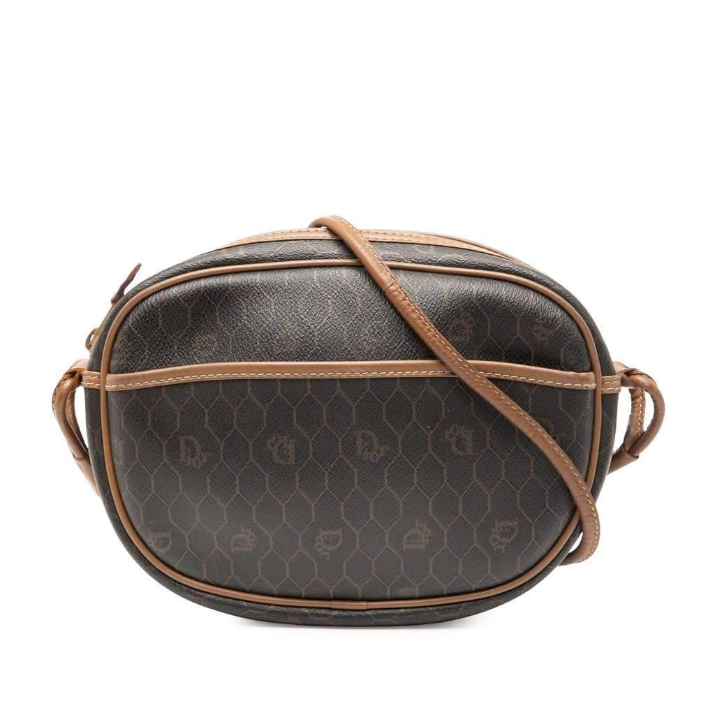 Dior Honeycomb Coated Canvas Crossbody Black Canvas Good - Front View