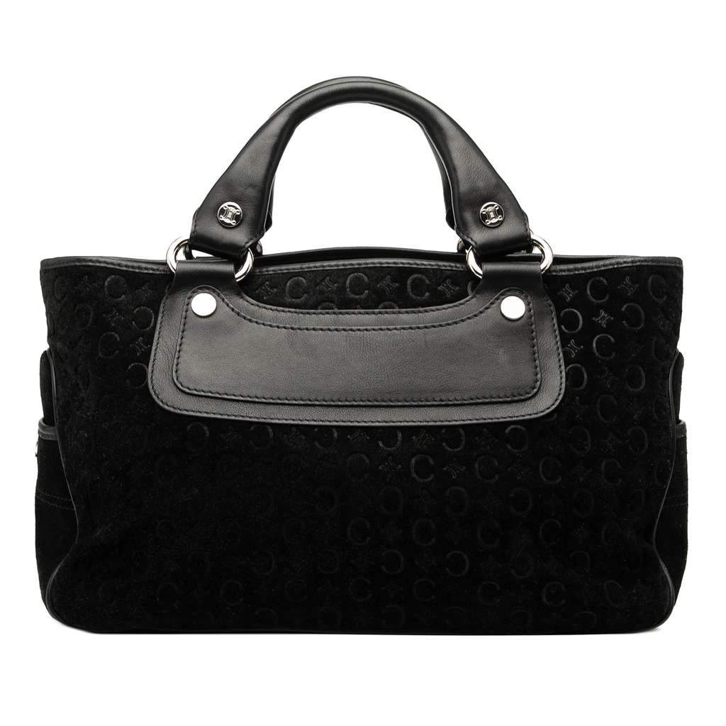 Celine C Macadam Suede Boogie Handbag Black Leather Very good - Front View
