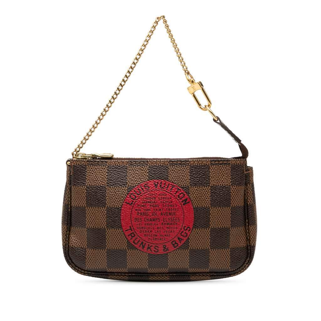 Louis Vuitton Damier Ebene Trunks and Bags Mini Pochette Accessoires Brown Very good - Front View