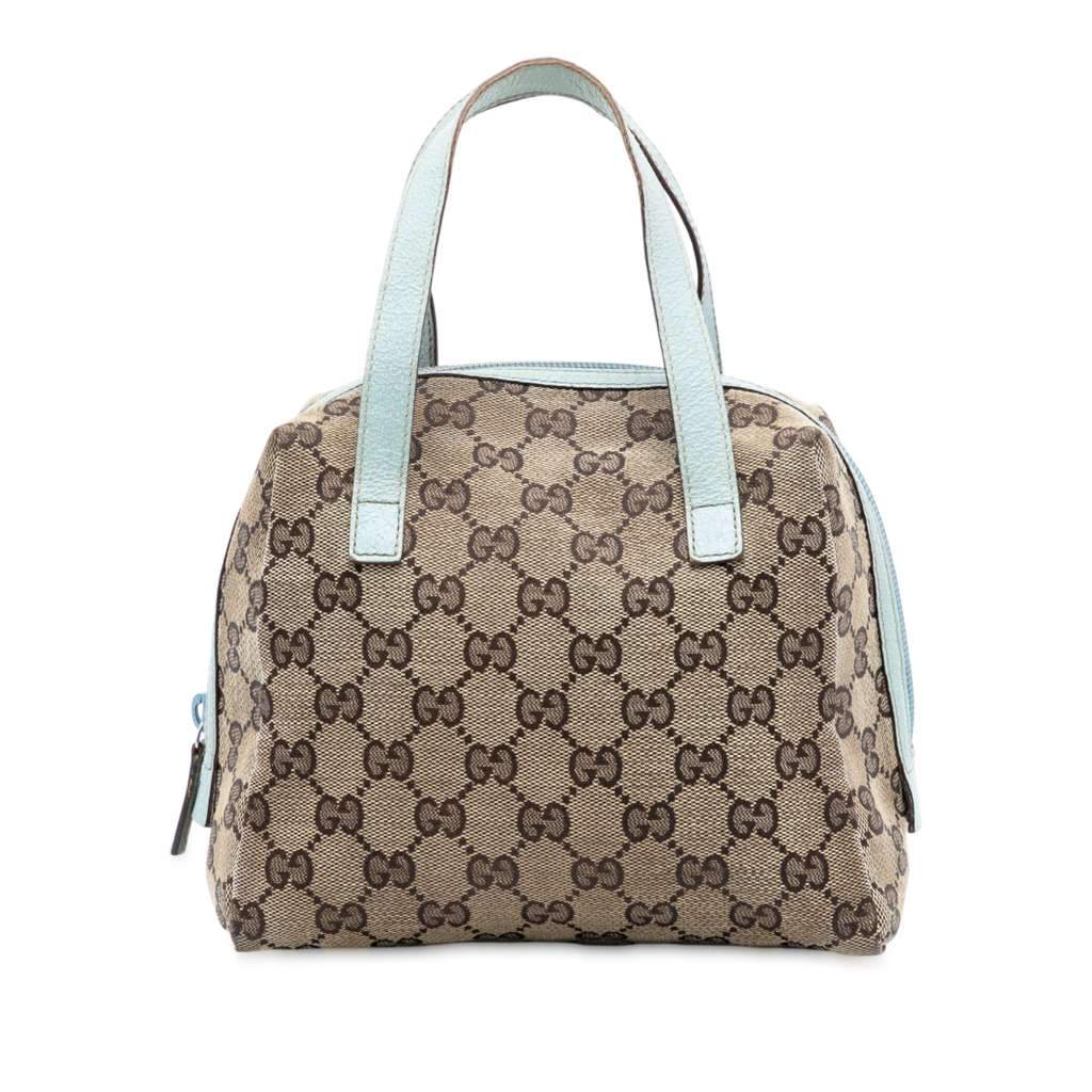 Gucci Mini GG Canvas Balthus Tofu Bag Brown Canvas Good - Front View