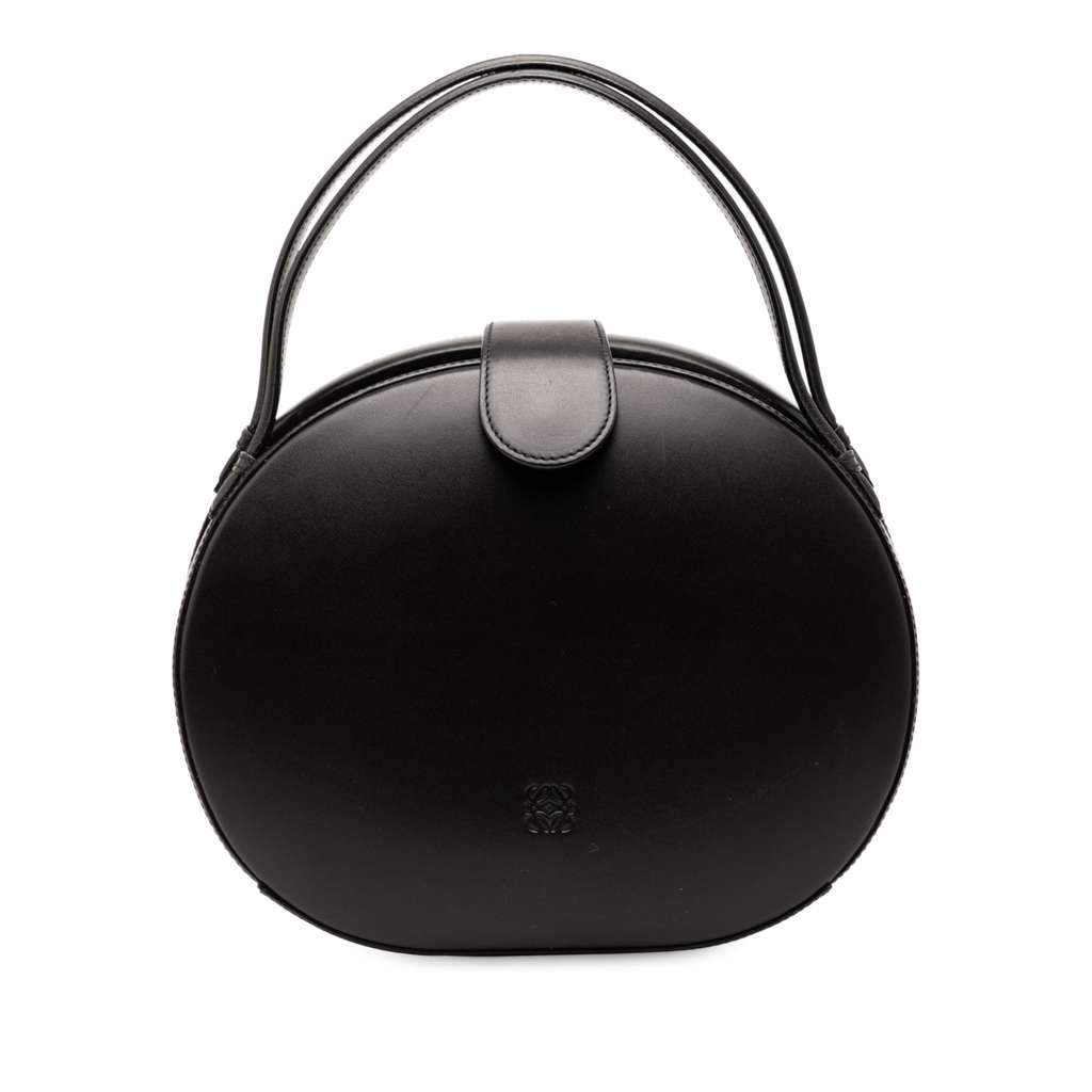 Loewe Leather Anagram Round Handbag Black Leather Good condition - Front View