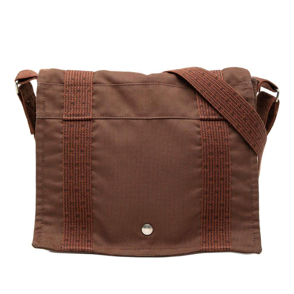 Hermès Canvas Herline Messenger Brown Canvas Good condition - Front View