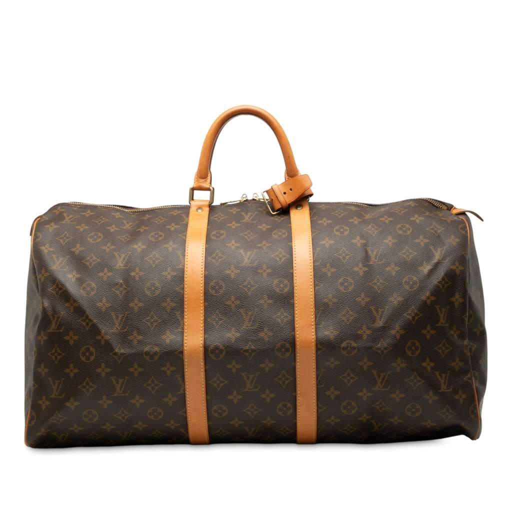 Louis Vuitton Monogram Keepall 55 Brown Good - Front View