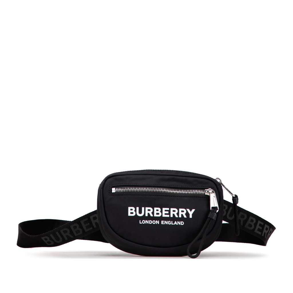Burberry Nylon Logo Cannon Belt Bag Black Good - Front View