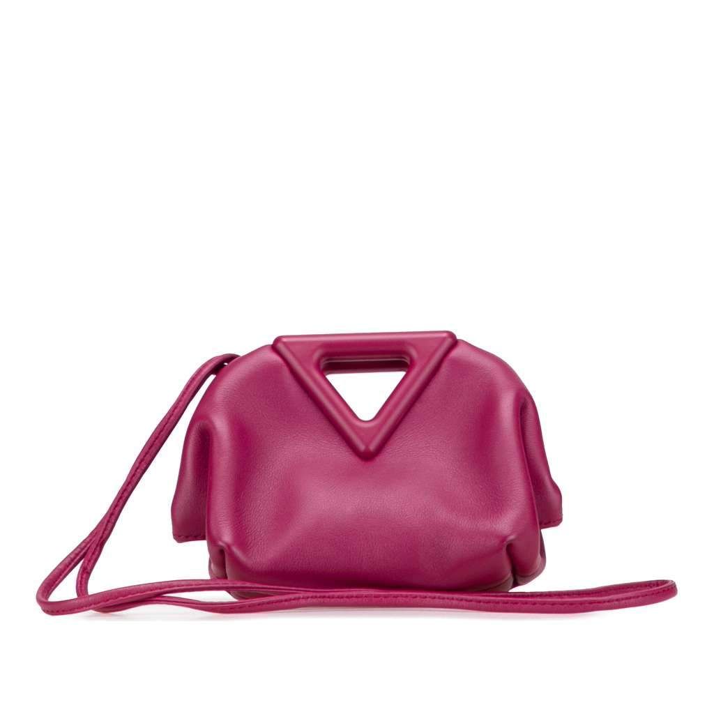 Bottega Veneta Leather Point Coin Purse Satchel Pink Leather Very good - Front View
