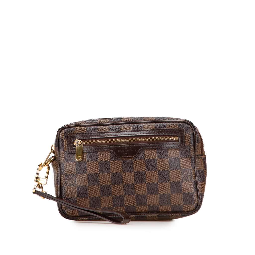 Louis Vuitton Damier Ebene Pochette Billets Macao Brown Very good - Front View