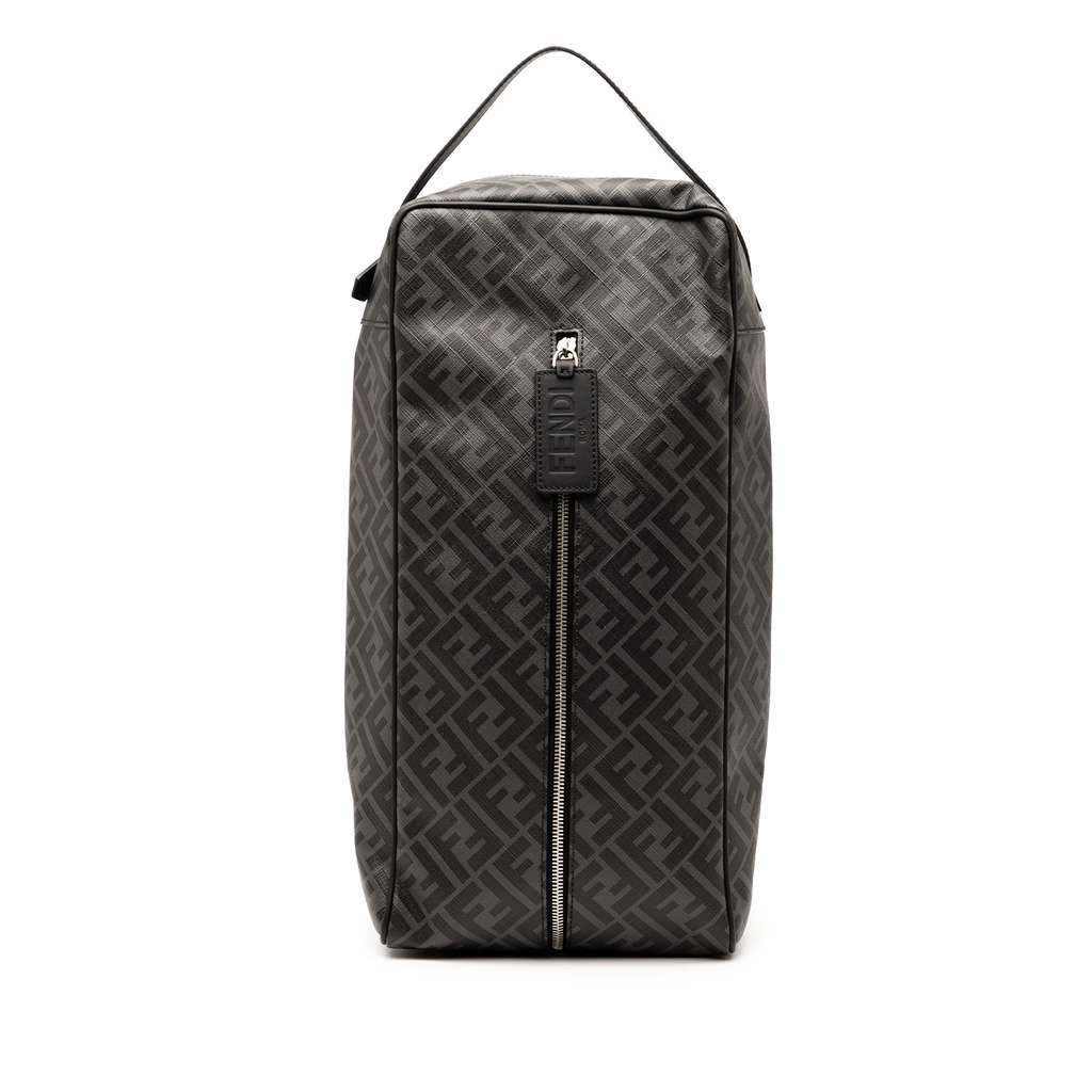 Fendi Zucca Coated Canvas Shoe Case Grey Canvas Very good - Front View