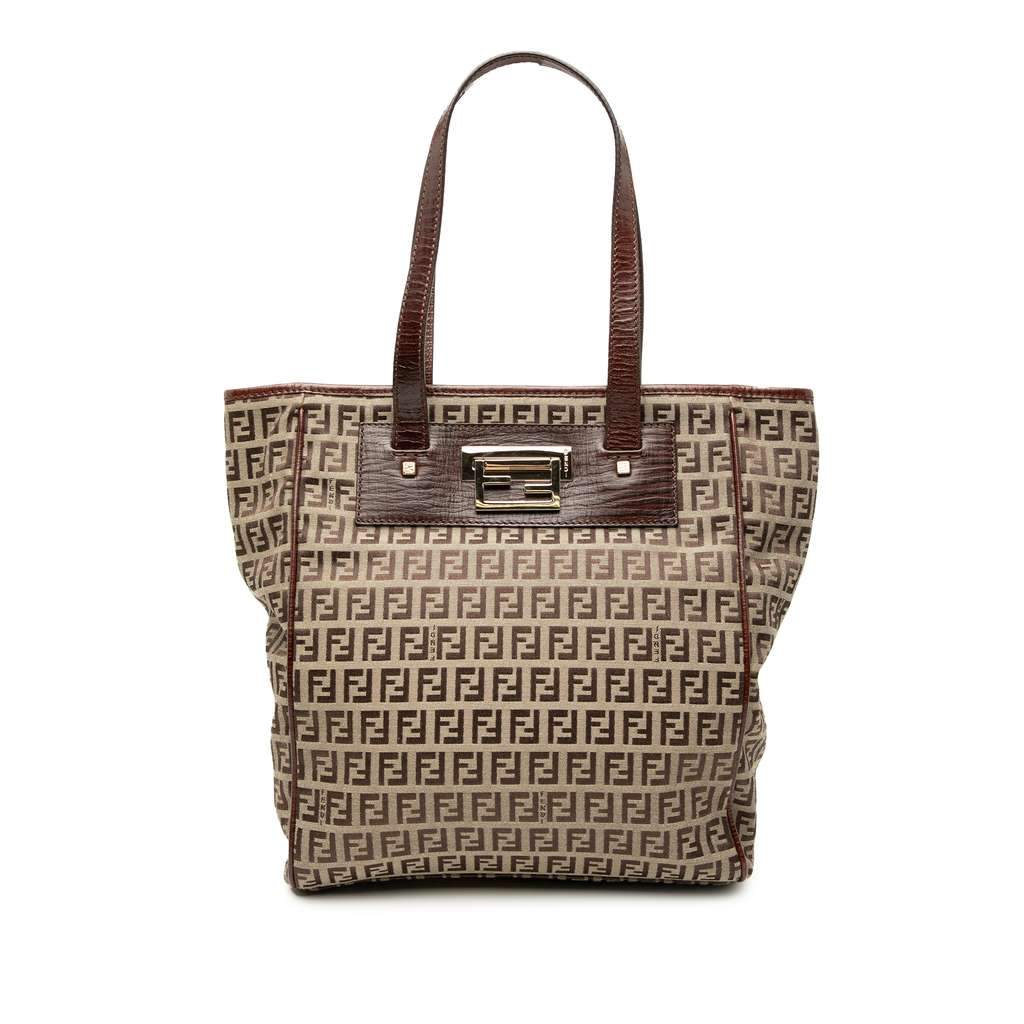 Fendi Zucchino Canvas Tote Brown Canvas Very good - Front View