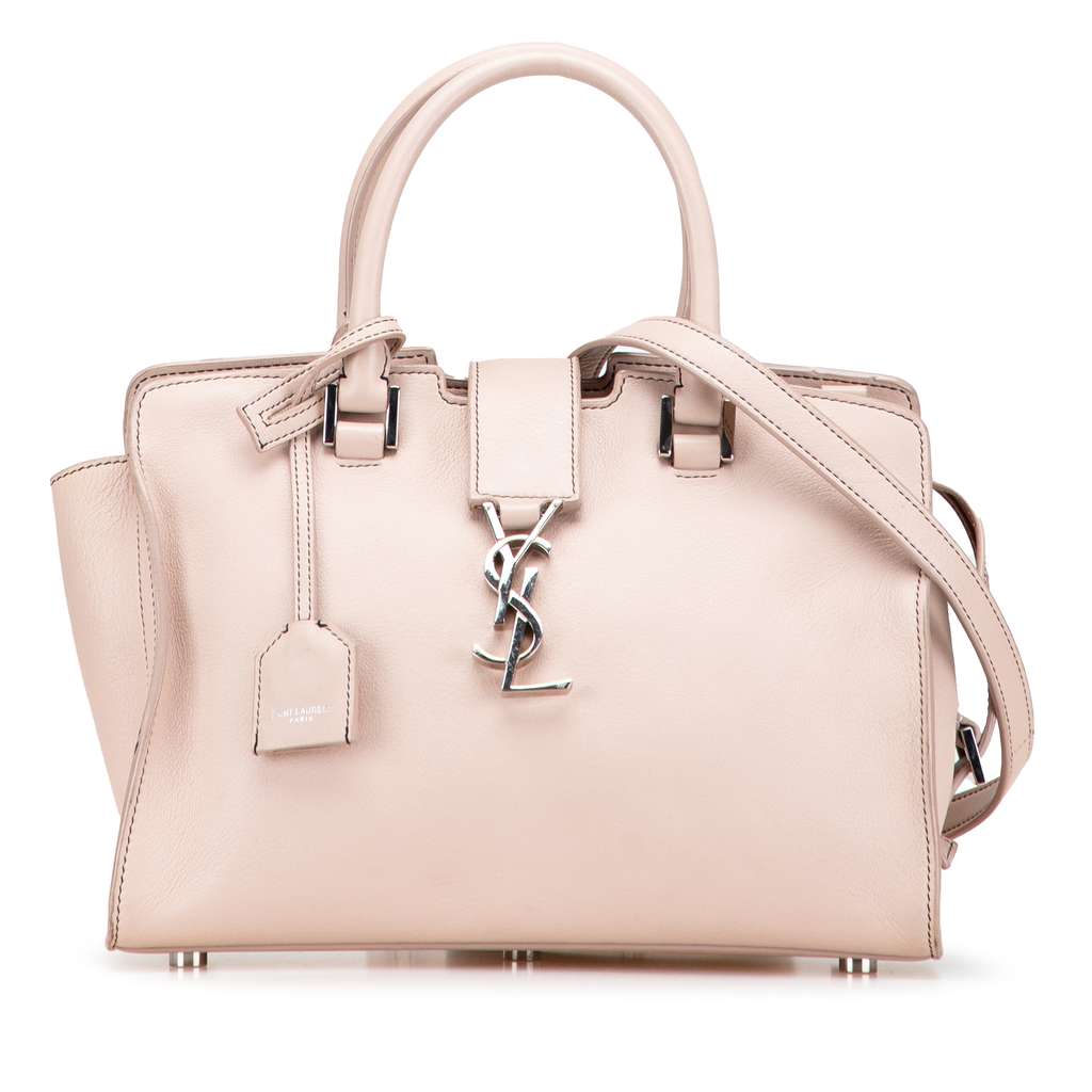 Saint Laurent Baby Leather Monogram Downtown Cabas Satchel Brown Leather Very good condition - Front View