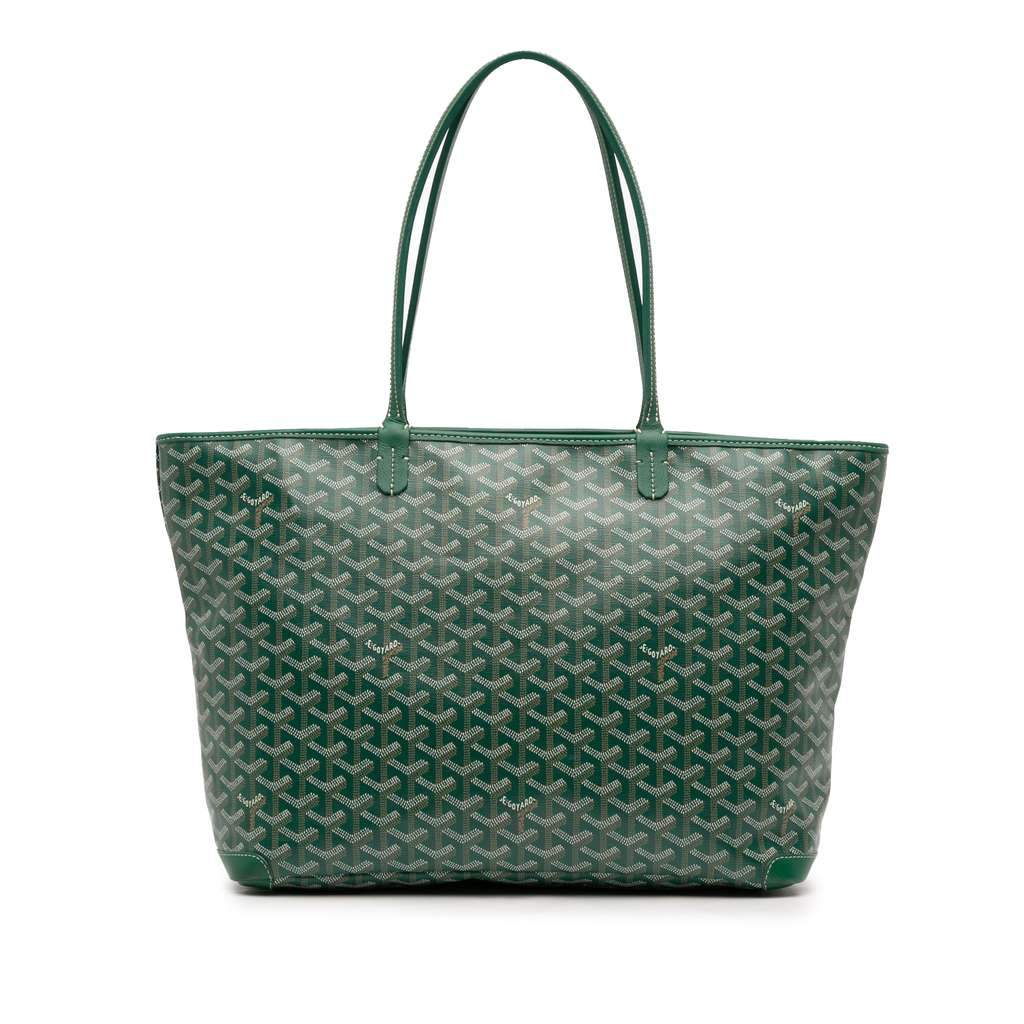 Goyard Goyardine Artois MM Green Canvas Good condition - Front View