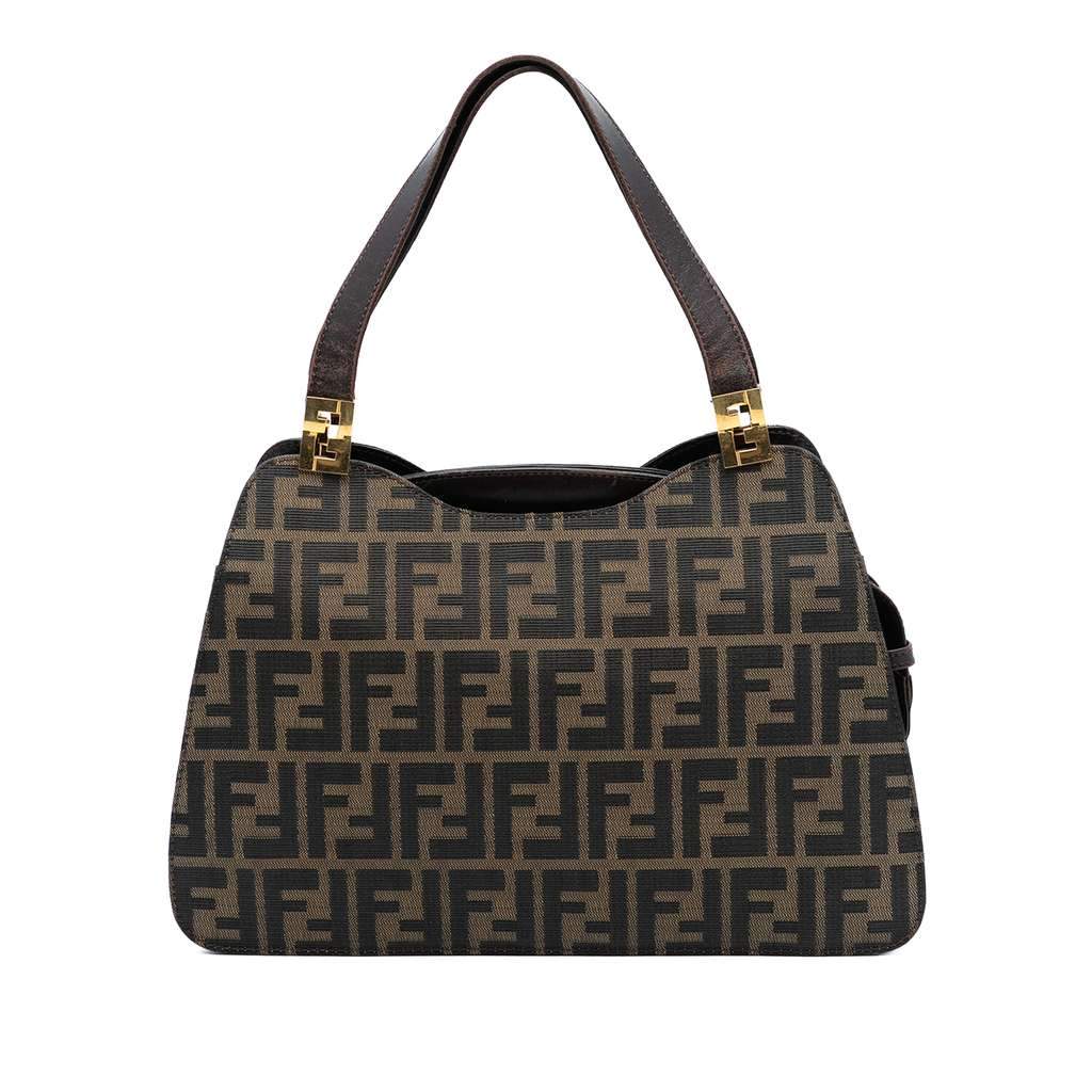 Fendi Zucca Canvas Handbag Brown Canvas Good - Front View