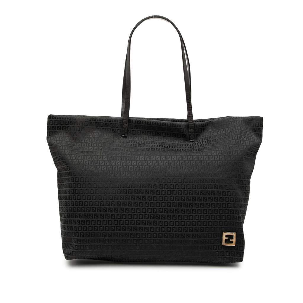 Fendi Micro Zucchino Canvas Tote Black Canvas Very good - Front View