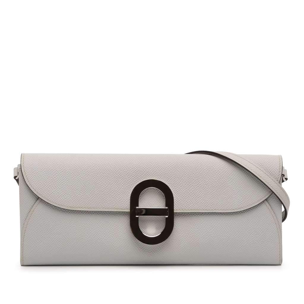 Hermès Epsom Maillon To Go Wallet Grey Leather Very good condition - Front View