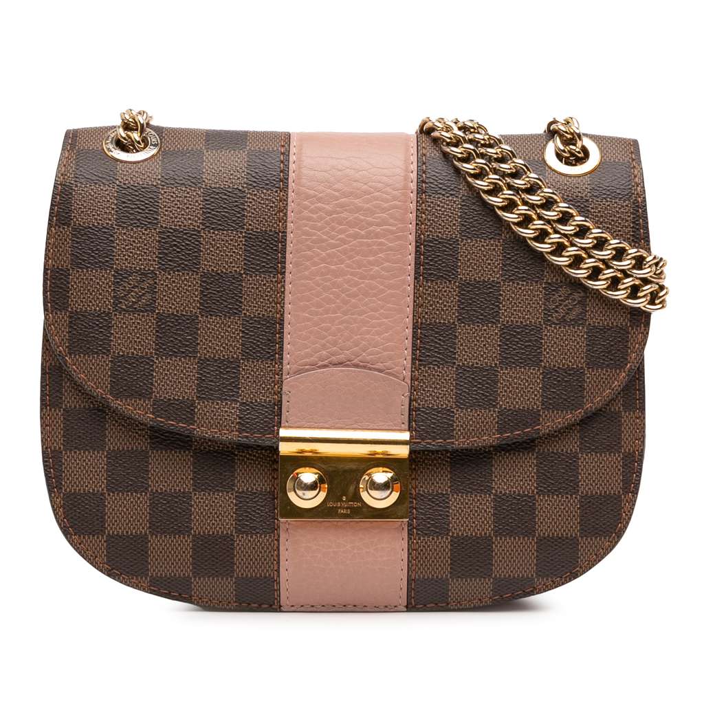 Louis Vuitton Damier Ebene Cuir Taurillon Wight Brown Very good - Front View