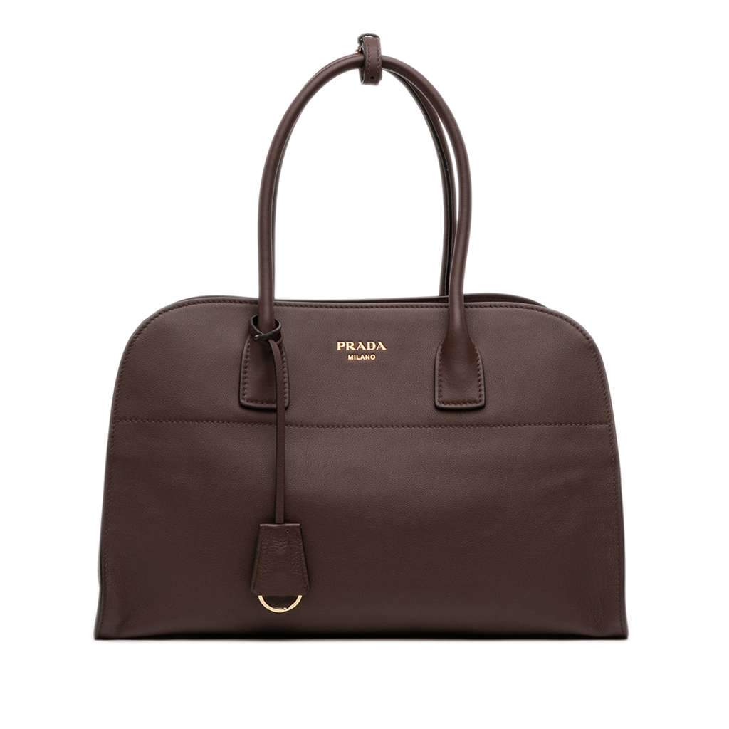 Prada Large Leather Tote Brown Leather Good condition - Front View