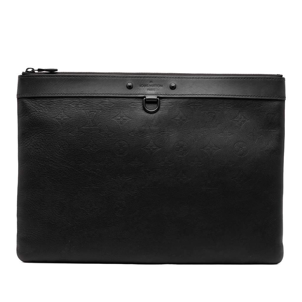 Louis Vuitton Monogram Shadow Discovery Pochette Black Leather Very good - Front View