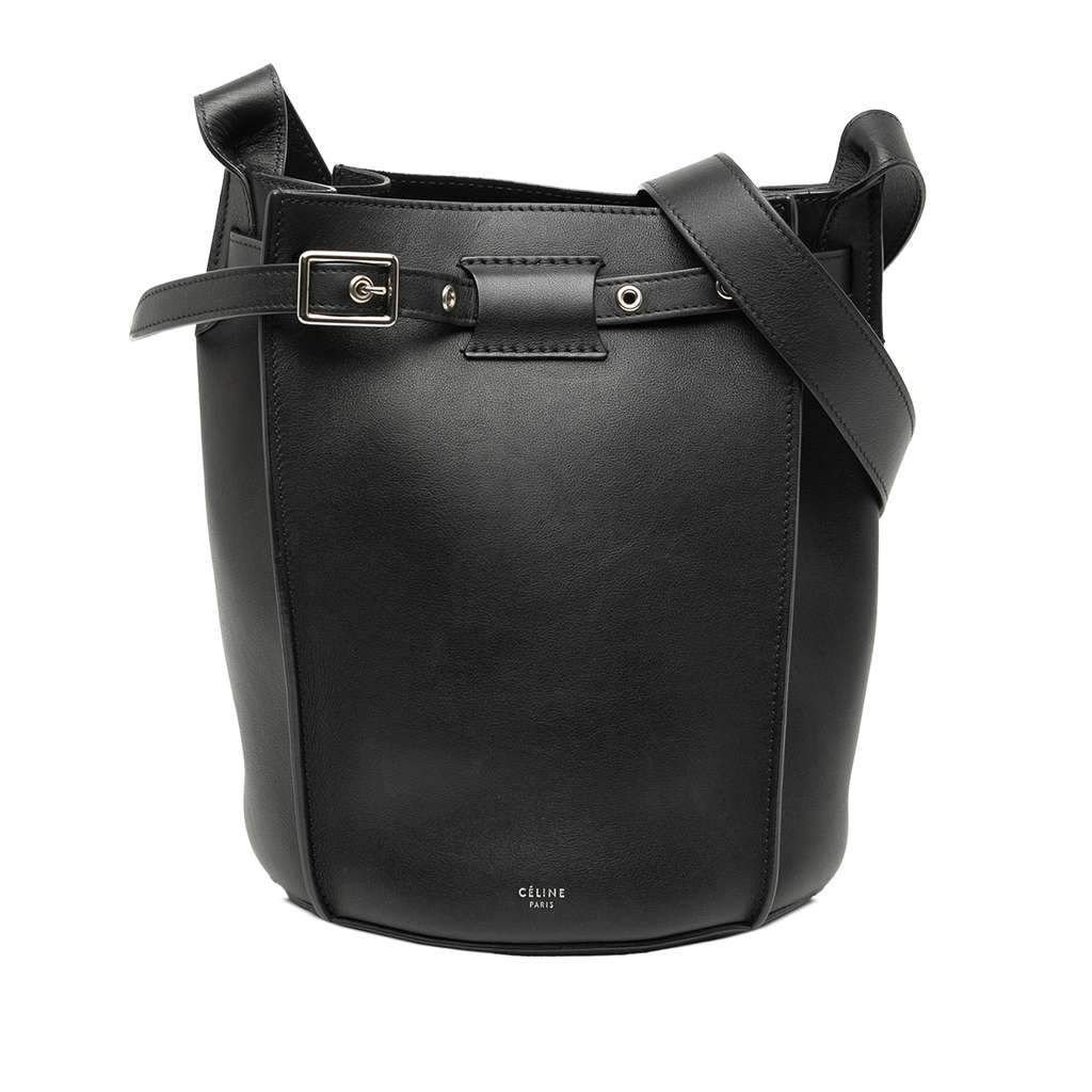 Celine Nano Leather Big Bag Bucket Crossbody Black Leather Very good condition - Front View