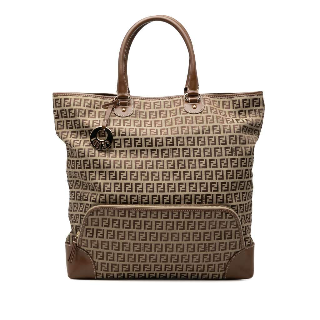 Fendi Zucchino Canvas Chef Shopping Tote Brown Canvas Very good - Front View