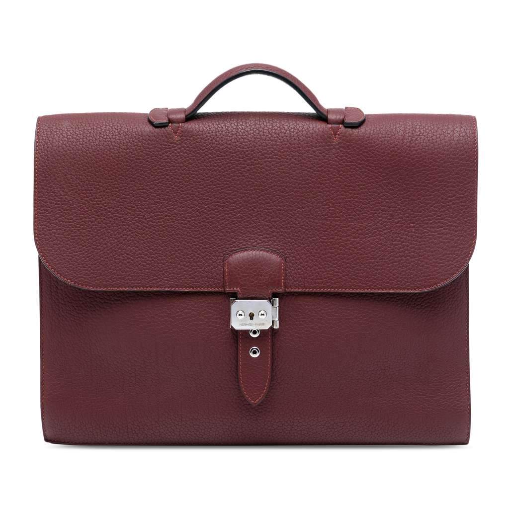 Hermès Togo Sac A Depeches 38 Red Leather Good condition - Front View