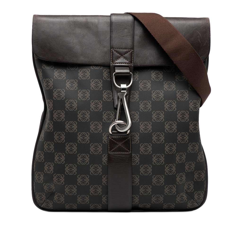 Loewe Anagram Coated Canvas Crossbody Brown Canvas Very good - Front View