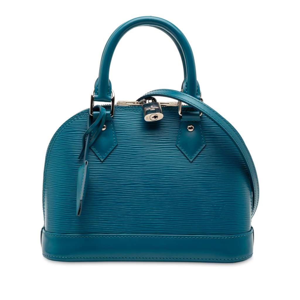 Louis Vuitton Epi Alma BB Blue Leather Good - Front View