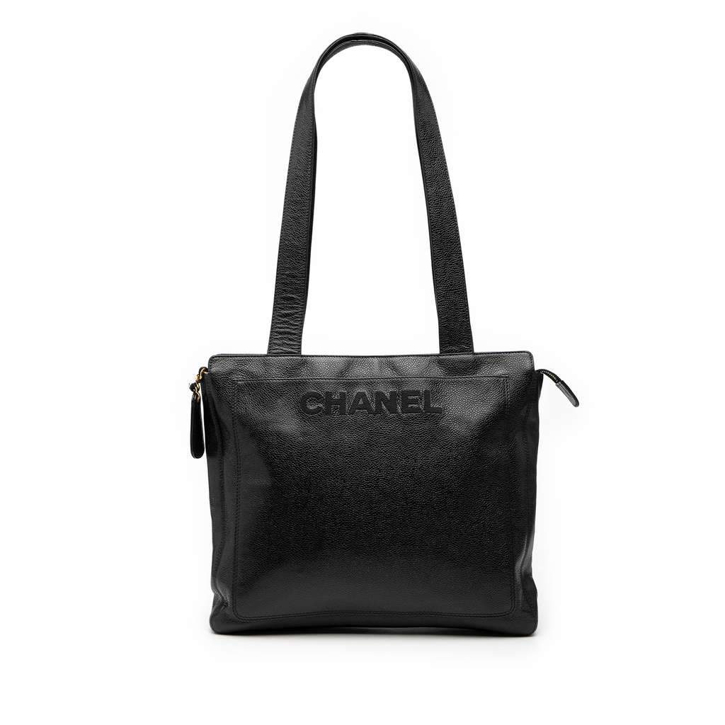 Chanel Caviar LAX Logo Tote Black Leather Good condition - Front View
