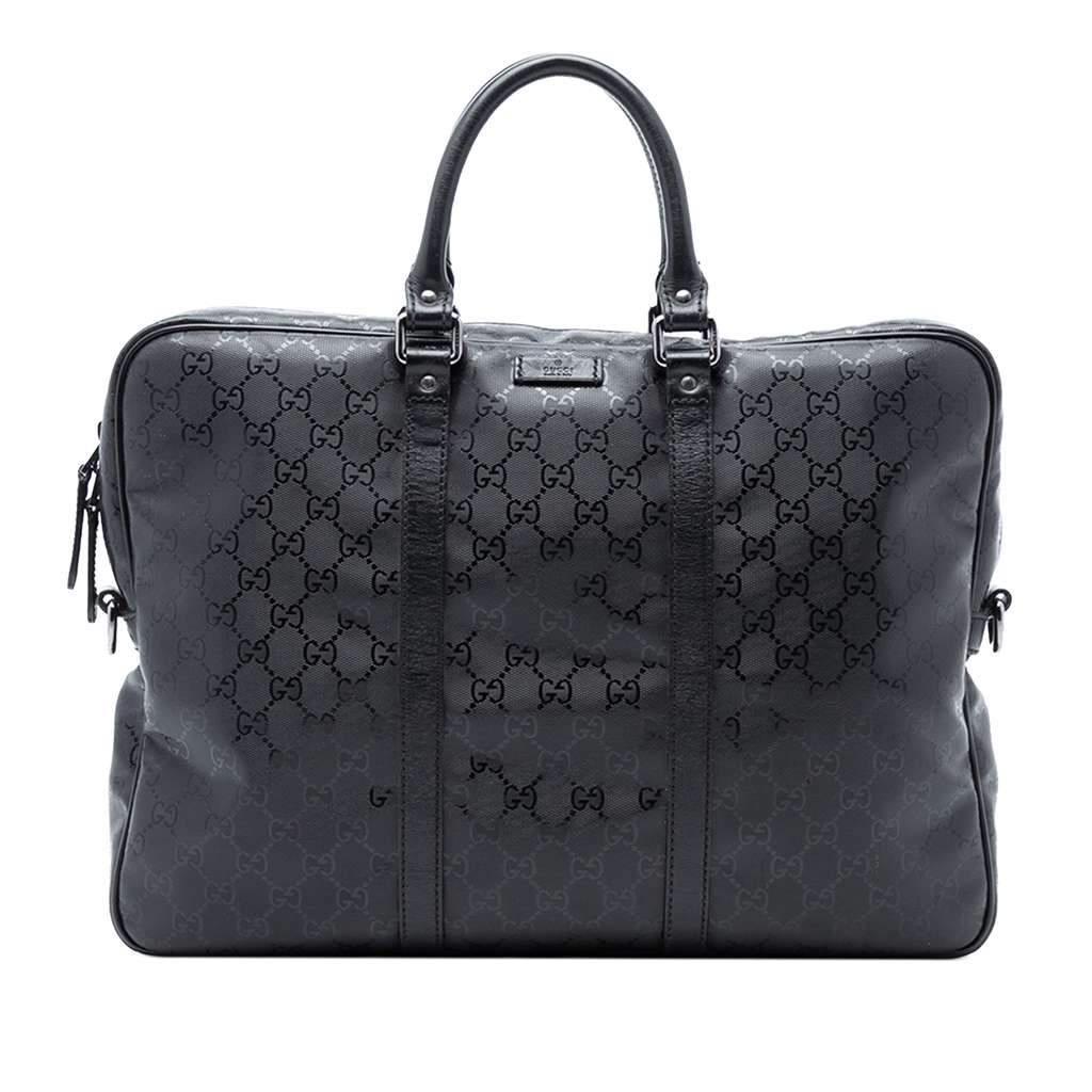 Gucci GG Imprime Business Bag Black Canvas Good - Front View