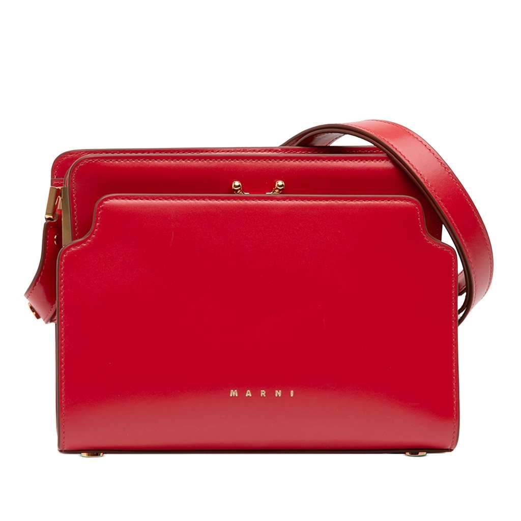 Marni Leather Trunk Reverse Crossbody Red Leather Very good condition - Front View