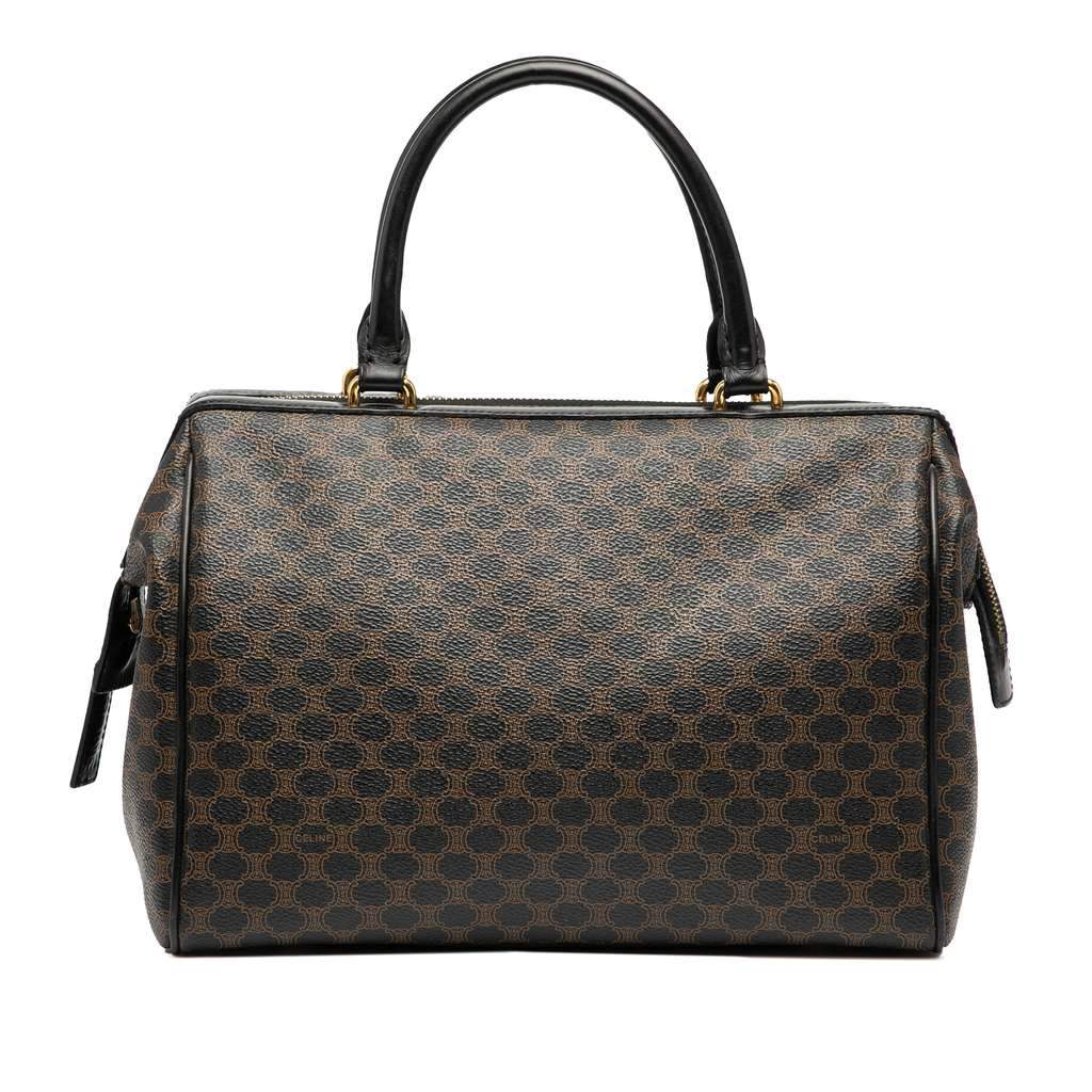 Celine Macadam Coated Canvas Handbag Brown Canvas Good - Front View