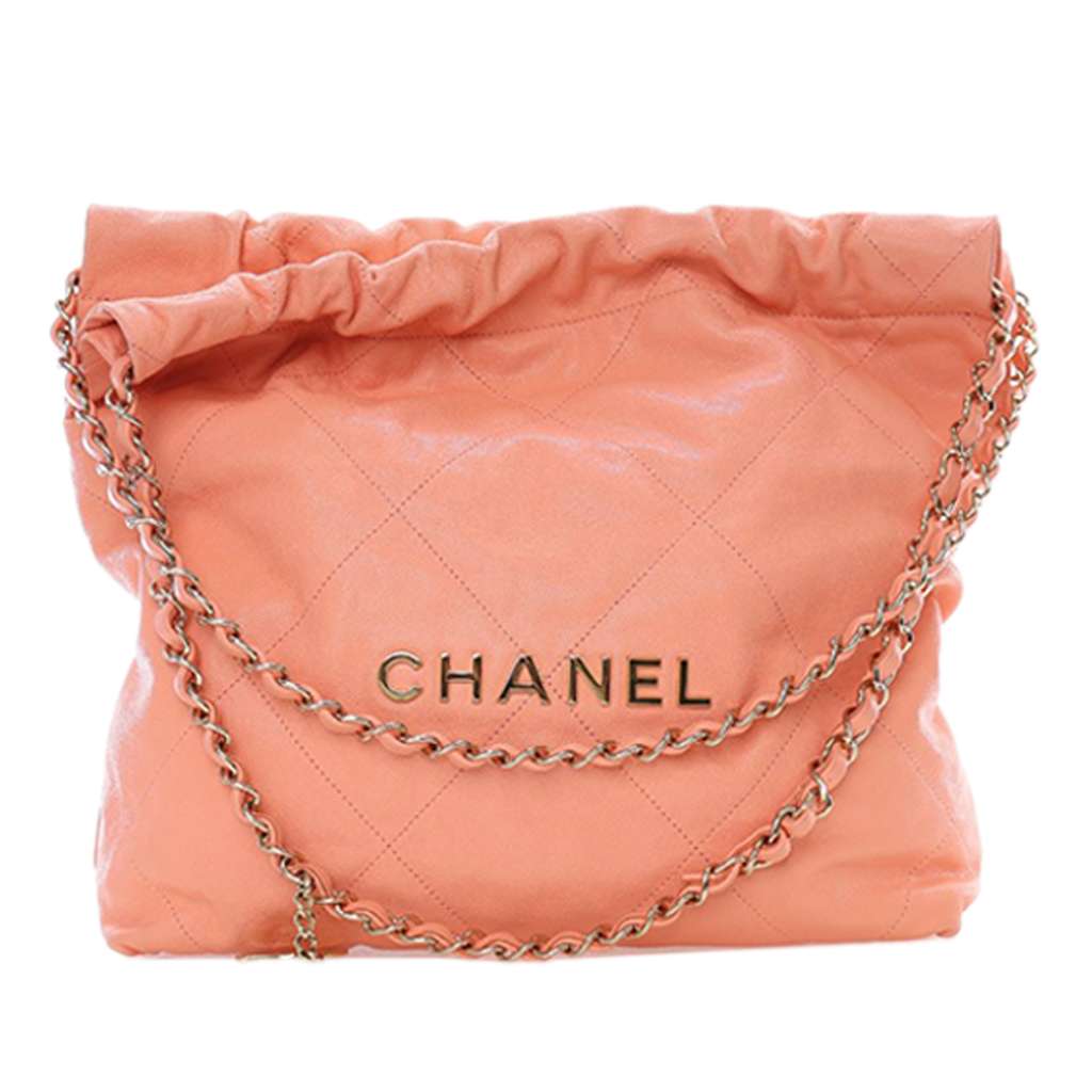Chanel Small Quilted Caviar 22 Hobo Pink Leather Good condition - Front View