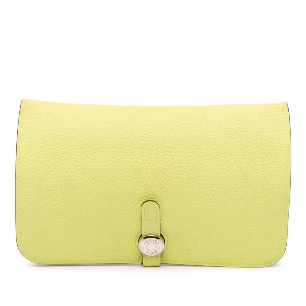 Hermès Togo Dogon Duo Wallet GM Yellow Leather Very good condition - Front View