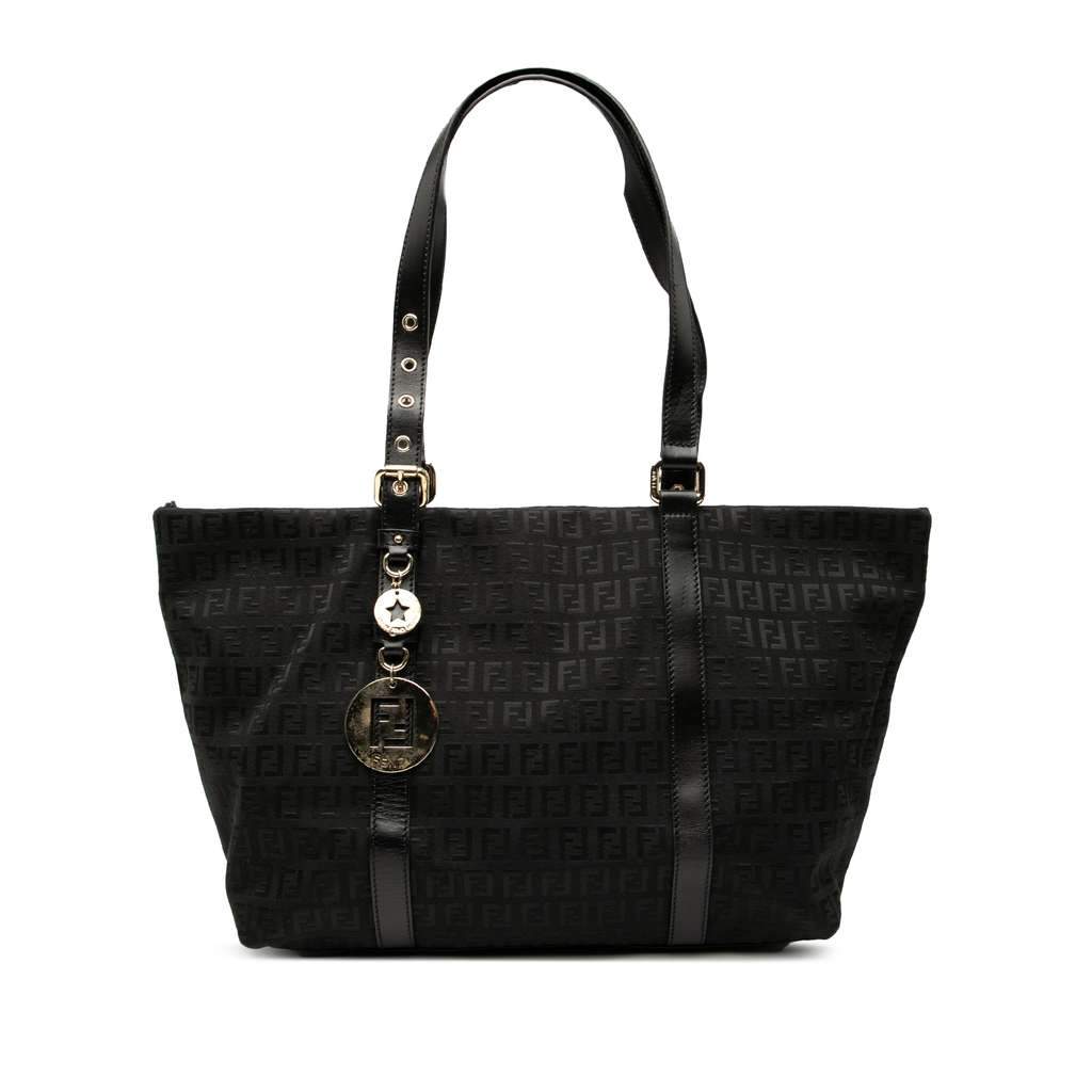 Fendi Zucchino Canvas Superstar Tote Black Canvas Very good - Front View
