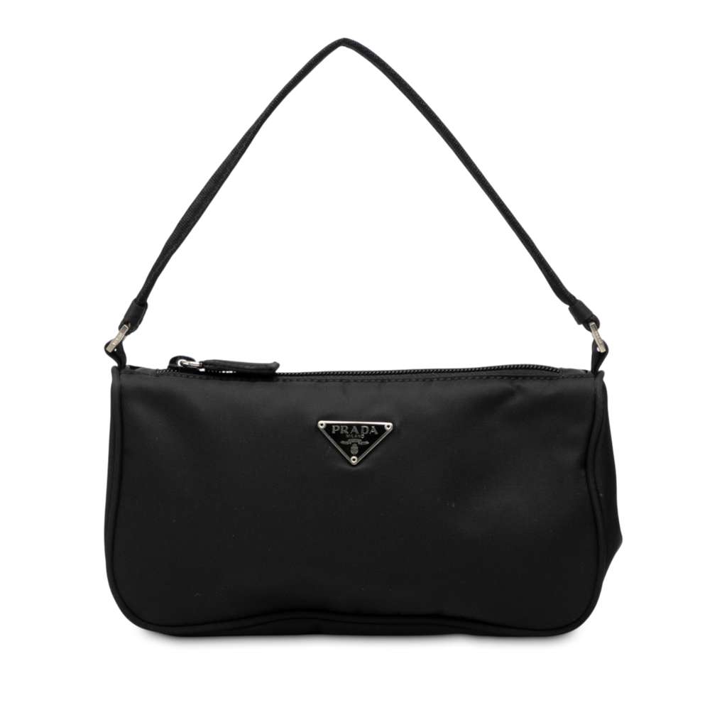 Prada Tessuto Shoulder Bag Black Good - Front View