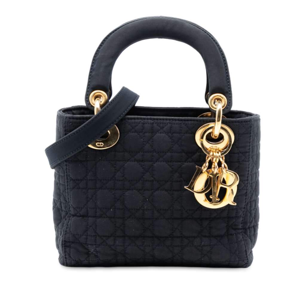 Dior Mini Nylon Cannage Lady Dior Black Very good condition - Front View