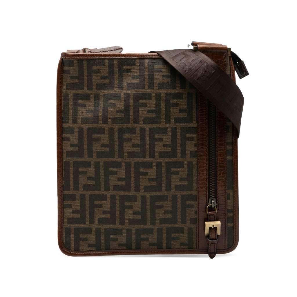 Fendi Zucca Coated Canvas Crossbody Brown Canvas Very good - Front View