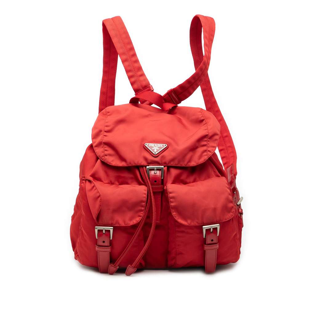 Prada Tessuto Backpack Red Good - Front View