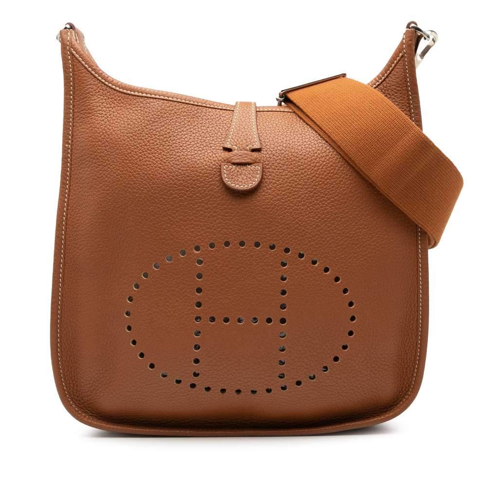 Hermès Clemence Evelyne III PM Brown Leather Good condition - Front View