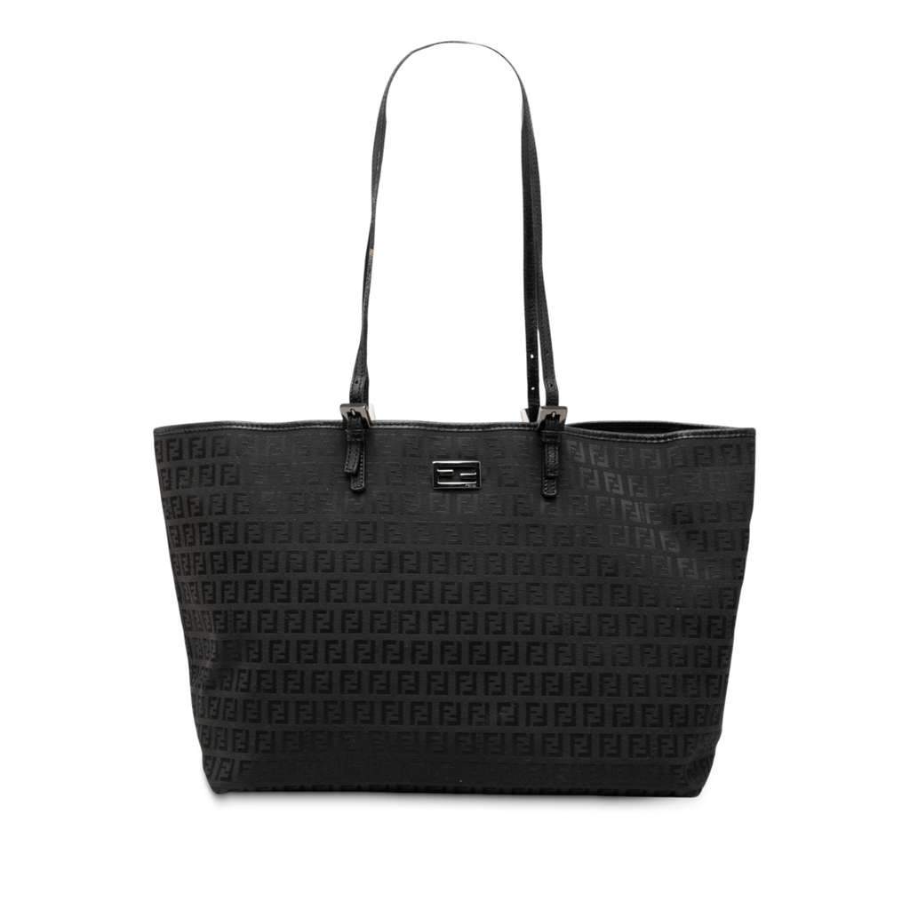 Fendi Large Zucchino Canvas Tote Black Canvas Very good - Front View
