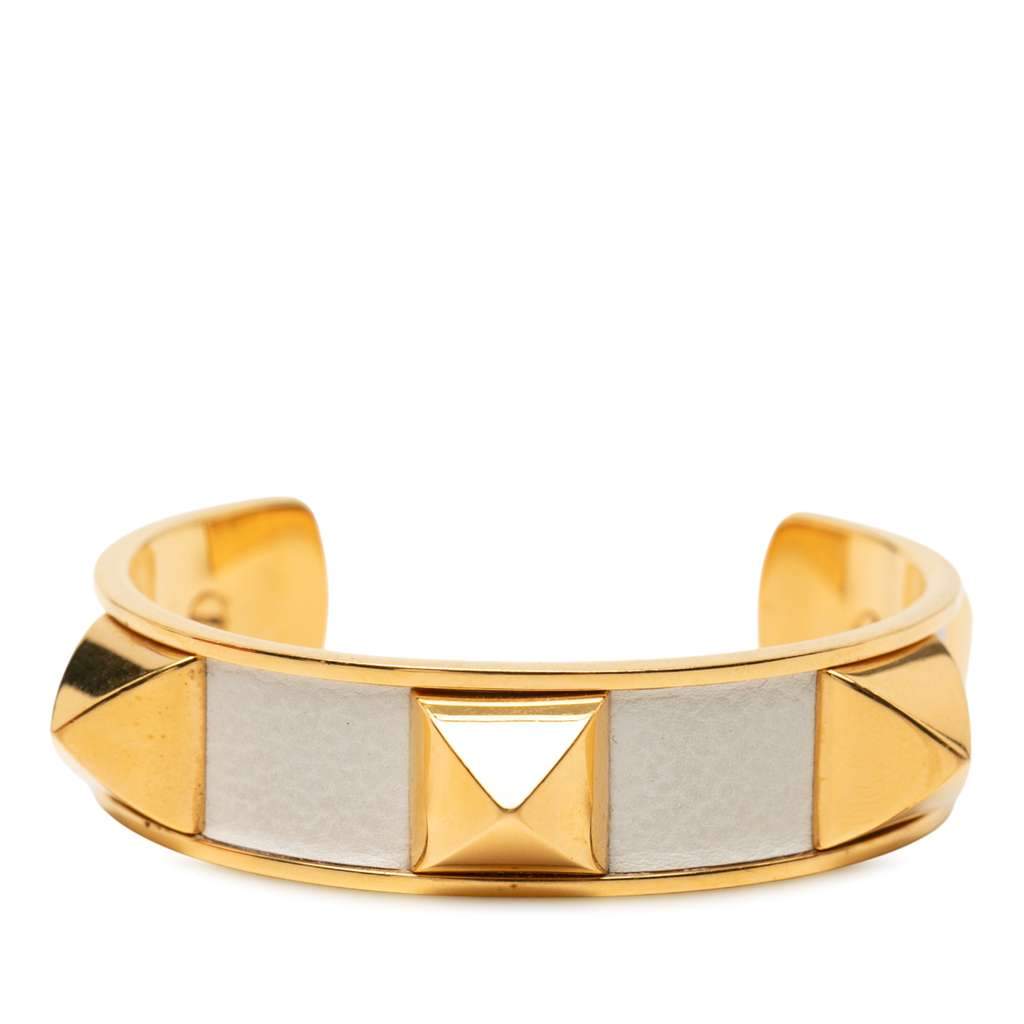 Hermès Gold Plated Medor Stud Bracelet Gold Metal Very good condition - Front View