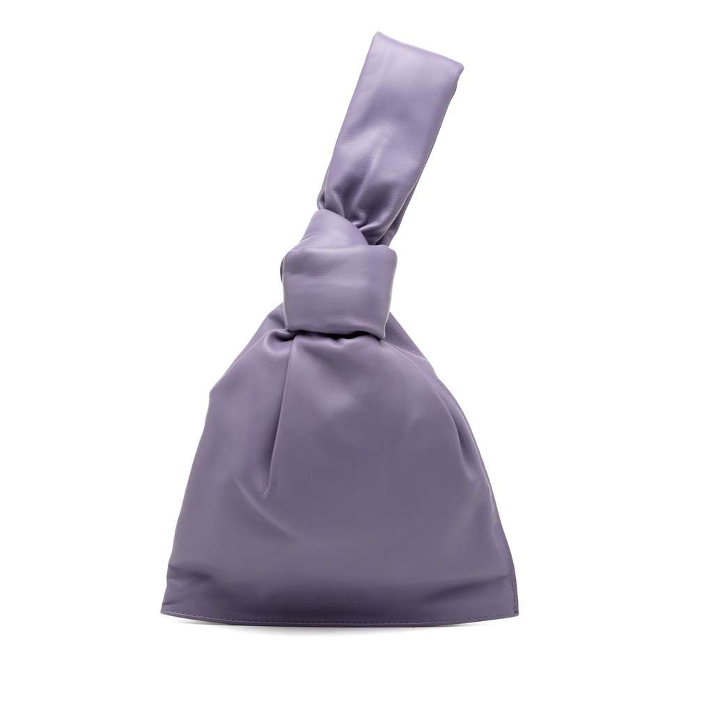 Bottega Veneta Mini Calfskin BV Twist Bag Purple Leather Very good - Front View