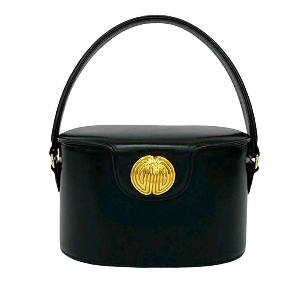 Givenchy Leather 4G Logo Metal Vanity Bag Black Leather Good - Front View