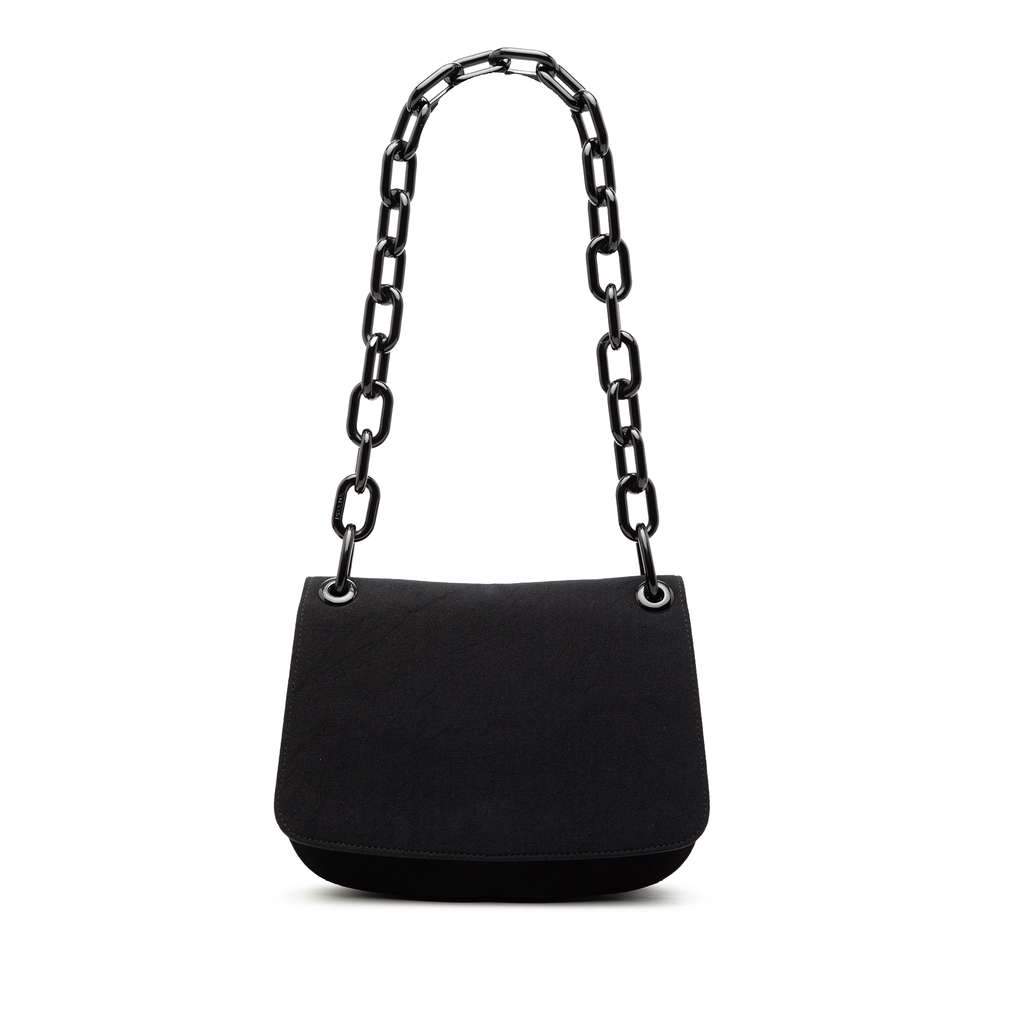 Prada Canvas Lucite Chain Shoulder Bag Black Canvas Very good condition - Front View