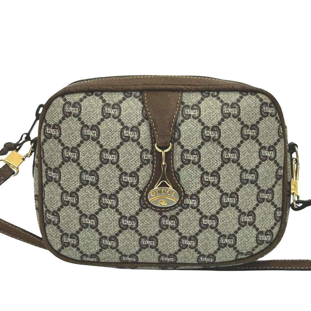 Gucci GG Supreme Plus Crossbody Brown Canvas Good - Front View