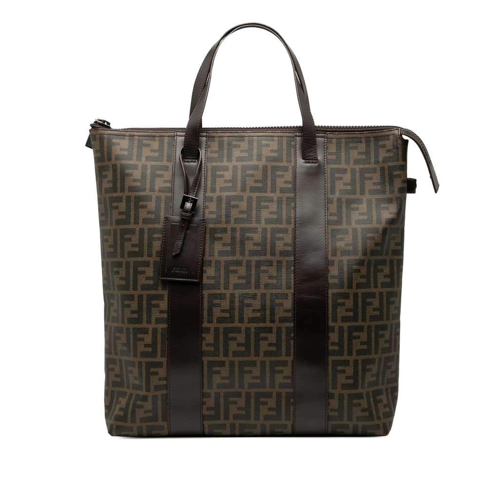 Fendi Zucca Spalmati Tote Brown Canvas Very good - Front View