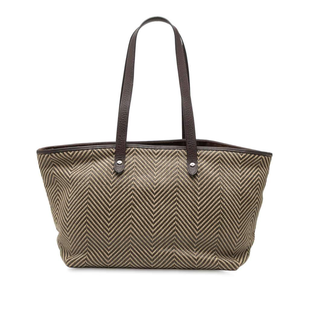 Hermès Polyester and Leather Chennai MM Brown Polyester Good condition - Front View